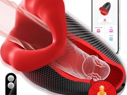 Tagnaff Masturbieren für Männer Vibratorensets Masturbator, 9x9 Klopfen-Lecken-Vibration Sex Spielzeug für die Männer Taschenmuschi Penis Vibrator Eichel Sexspielzeug Solo Masturbatoren mit App